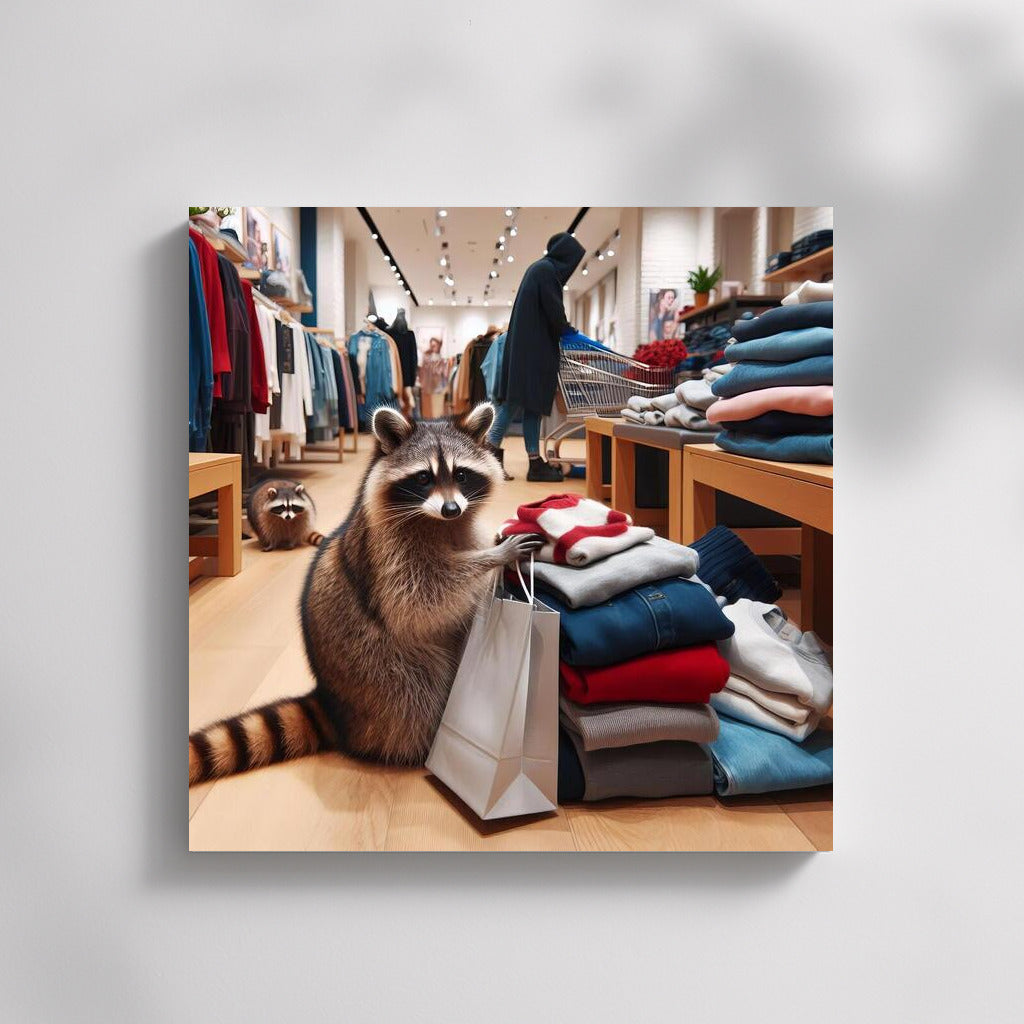 Raccoon on Shopping: Fashion Chaos in the Mall