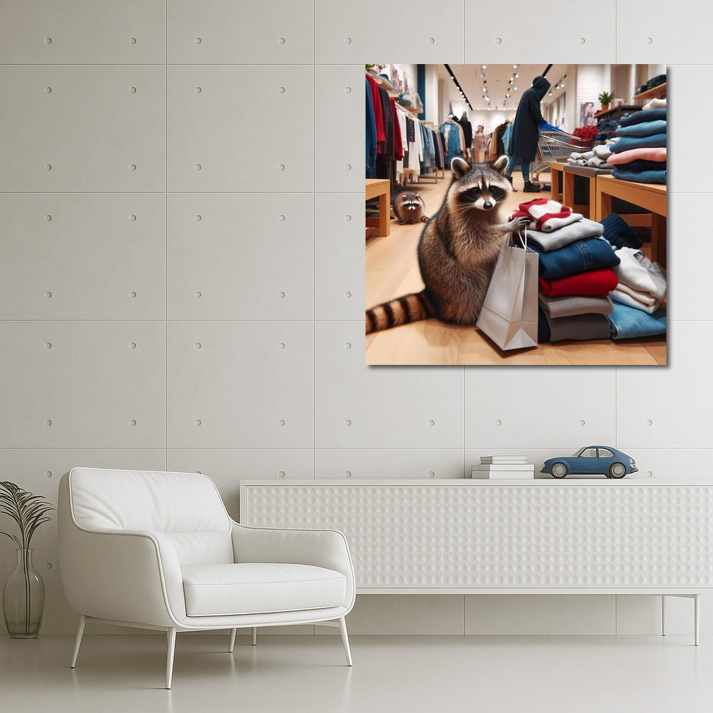 Raccoon on Shopping: Fashion Chaos in the Mall