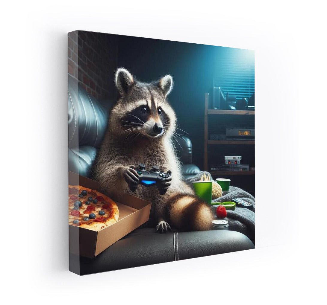 Raccoon Gamer in Home Theater: A Fun Dive into the World of Video Games