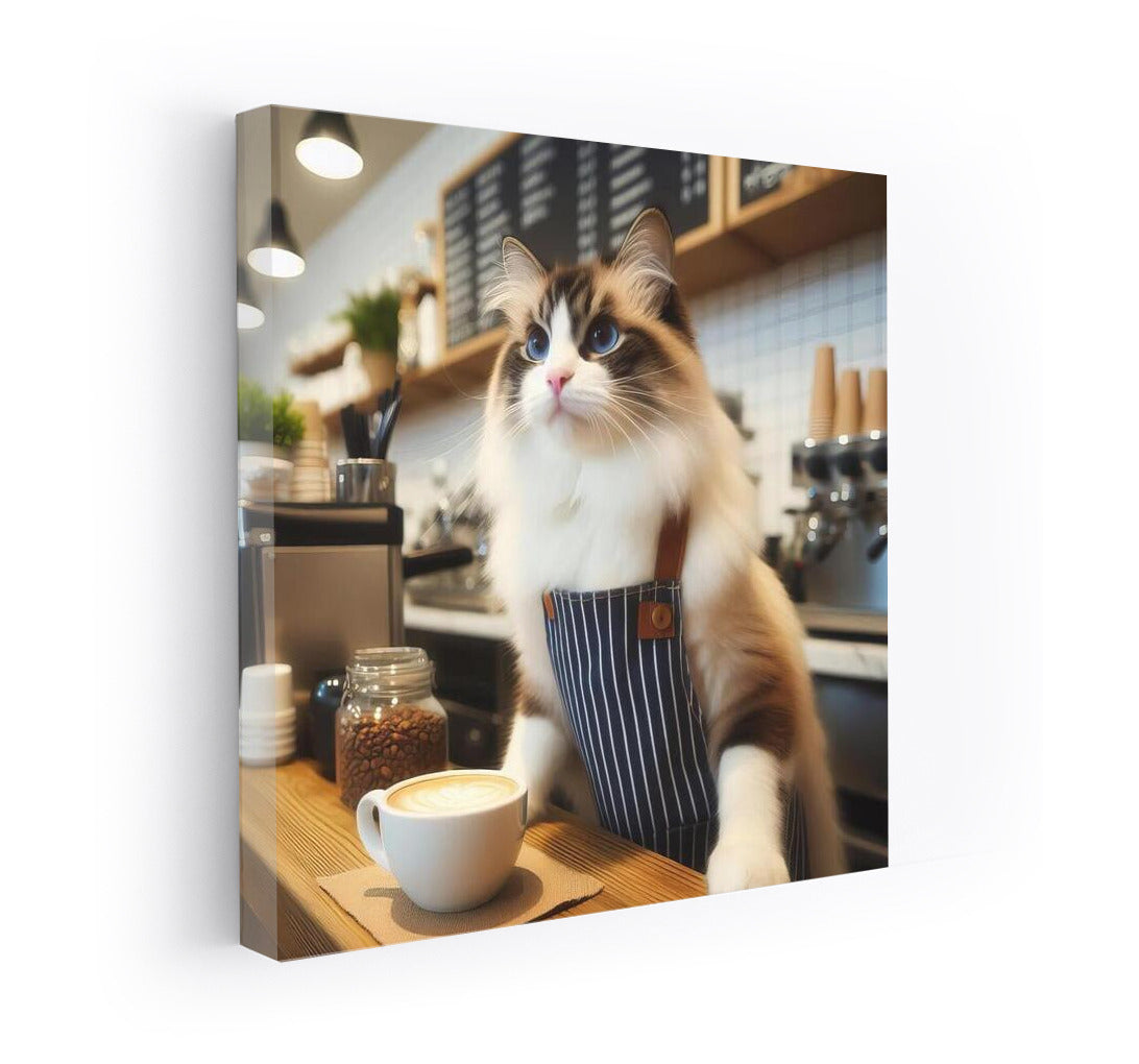 Ragdoll Cat-Barista: Aromatic Morning in the Coffee Shop