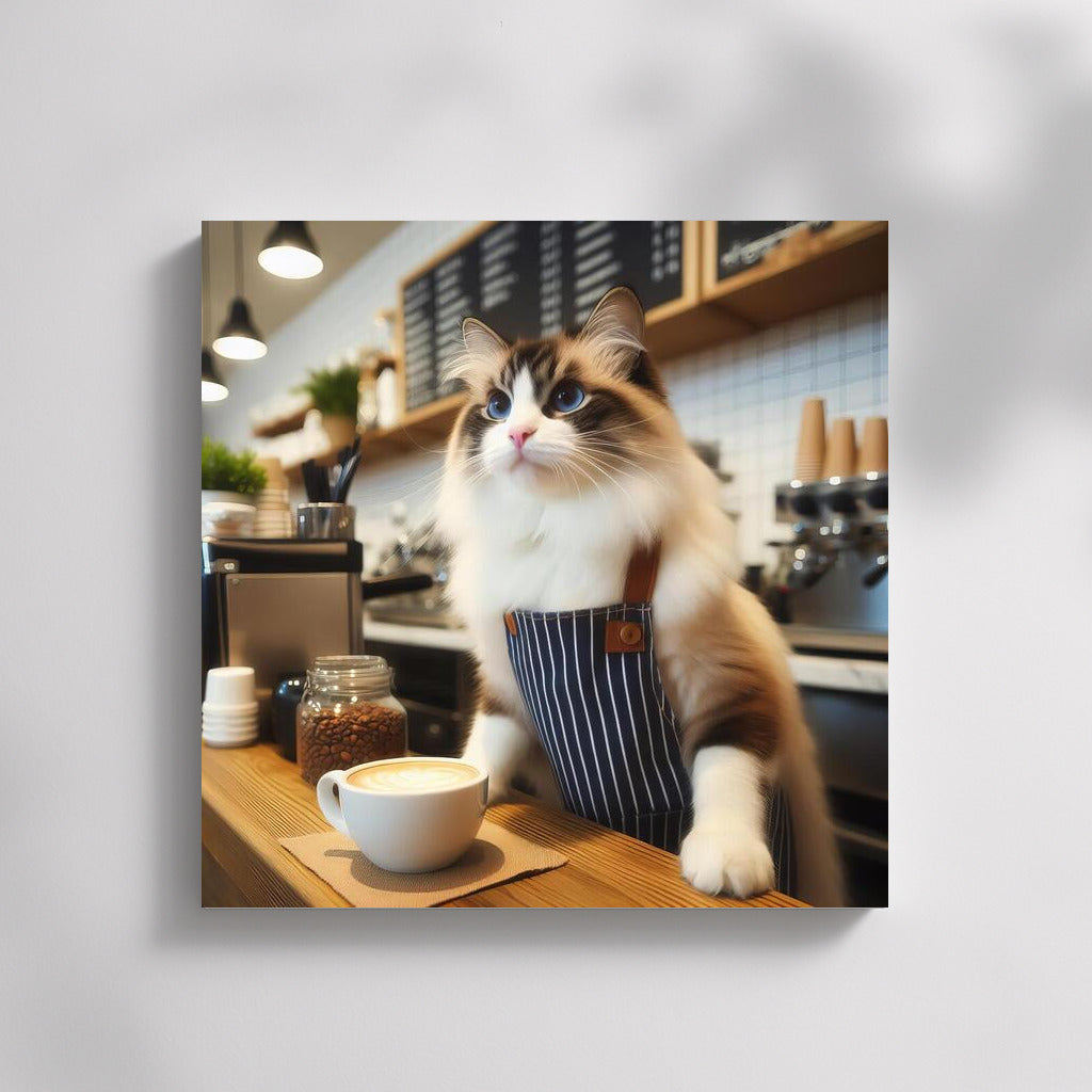 Ragdoll Cat-Barista: Aromatic Morning in the Coffee Shop