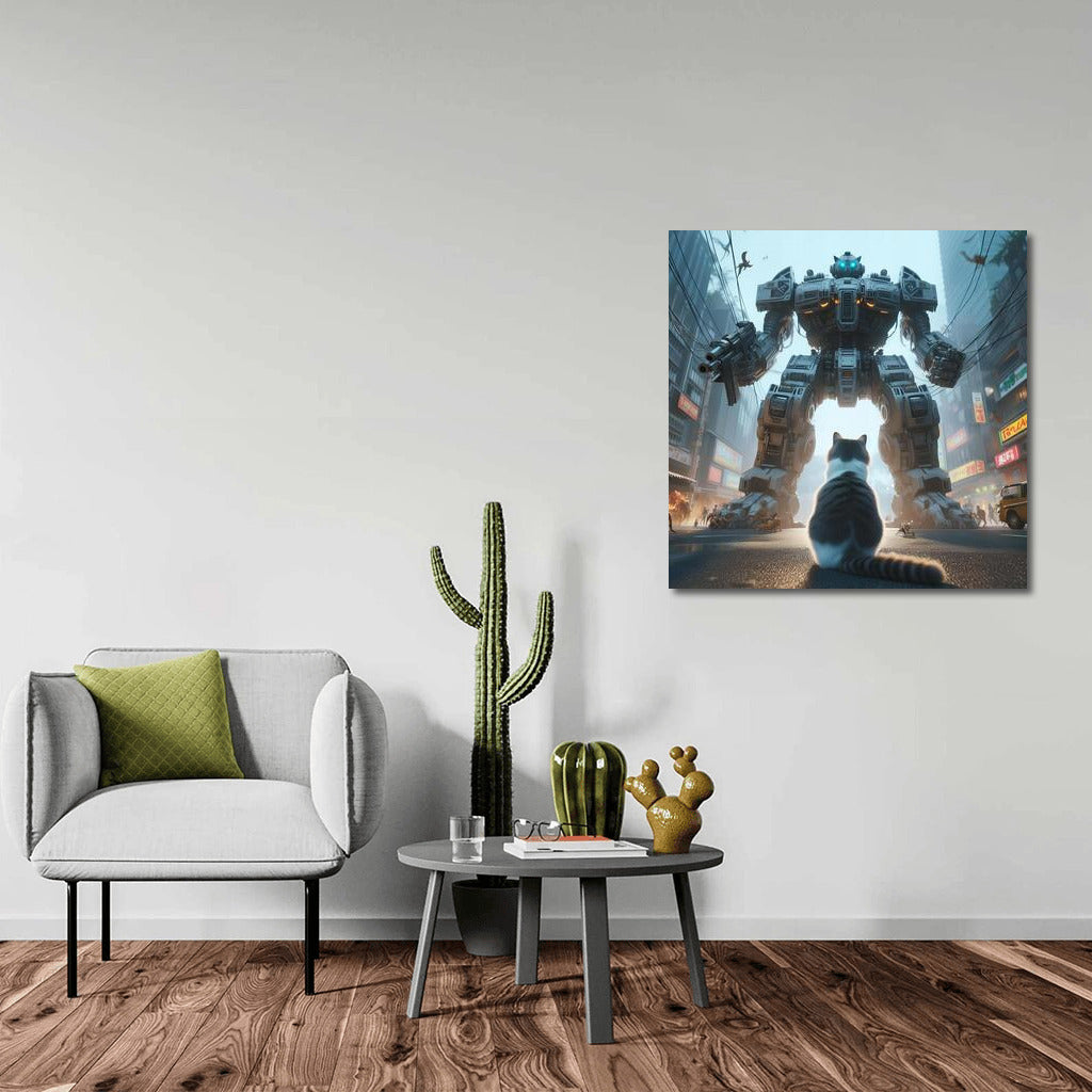 Ragdoll Cat and the Giant Robot: Defenders of the City from Alien Invasion