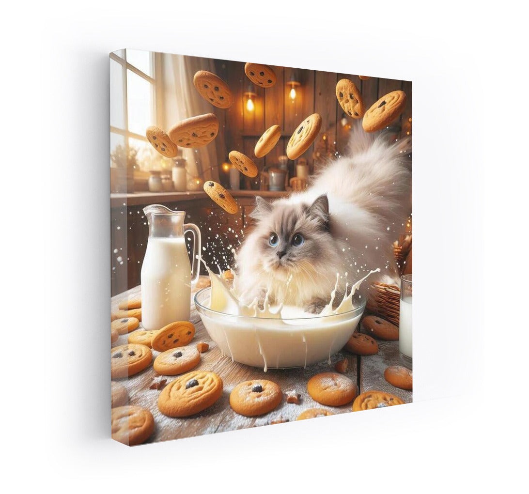 Fluffy Ragdoll: Dive into Milky Heaven with Flying Cookies