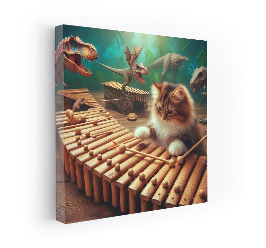 Ragdoll cat and dinosaur xylophone: Music of the Ancients