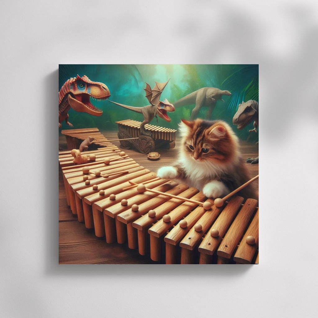 Ragdoll cat and dinosaur xylophone: Music of the Ancients