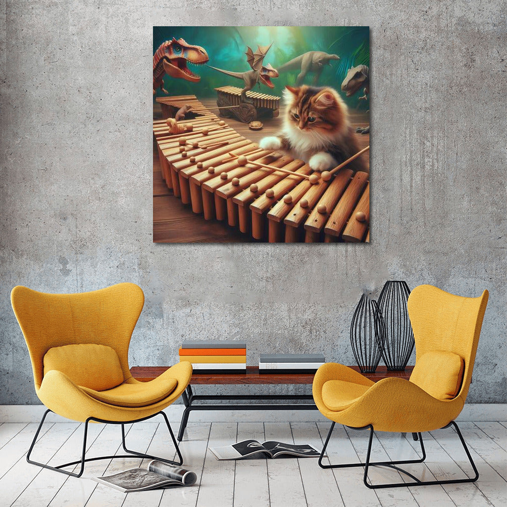 Ragdoll cat and dinosaur xylophone: Music of the Ancients