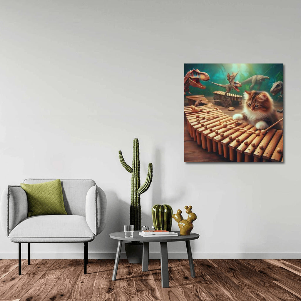 Ragdoll cat and dinosaur xylophone: Music of the Ancients