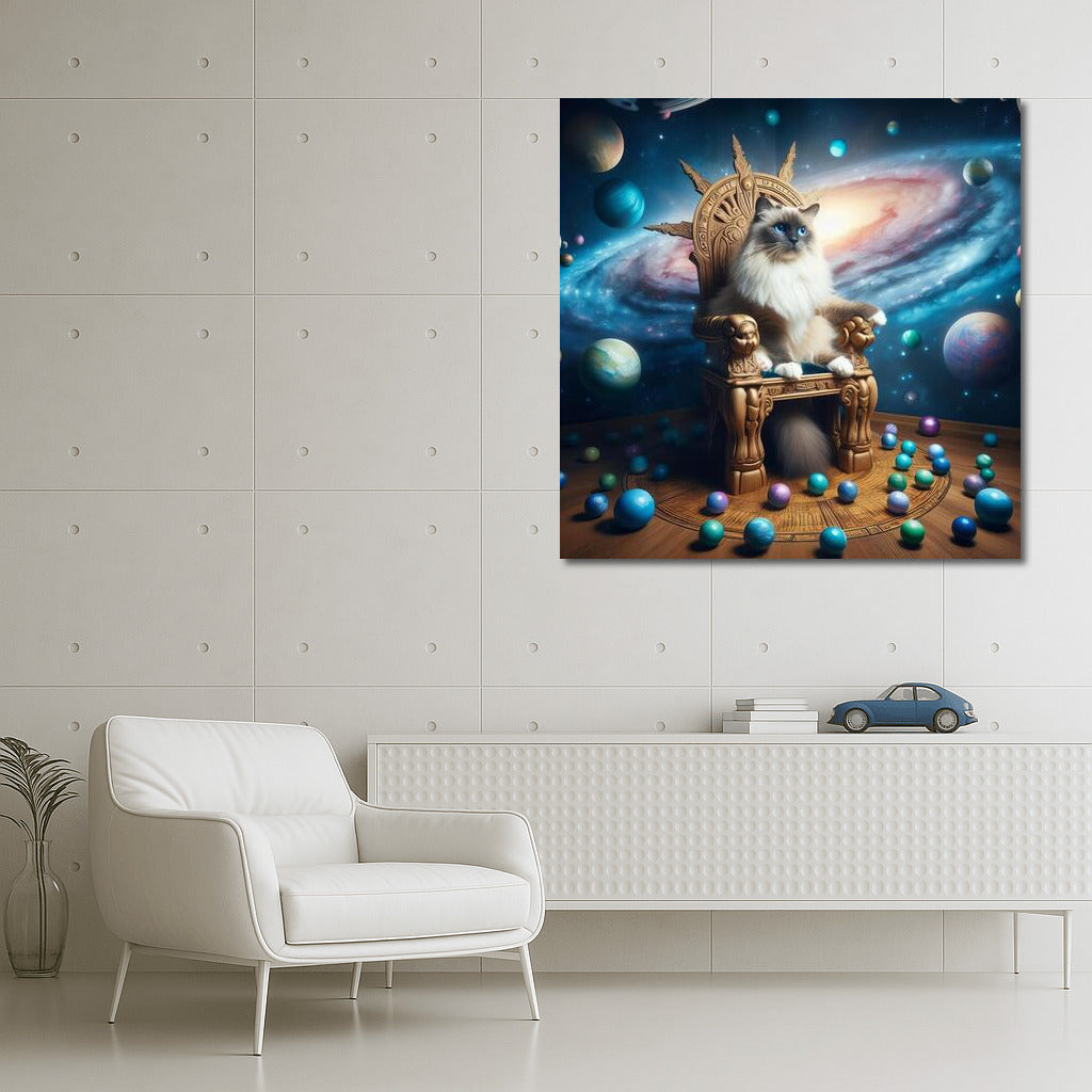 Galactic Overlord: Ragdoll Cat on the Throne of the Universe