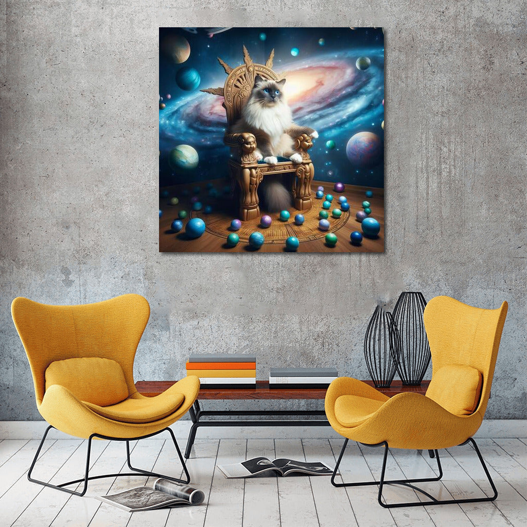Galactic Overlord: Ragdoll Cat on the Throne of the Universe