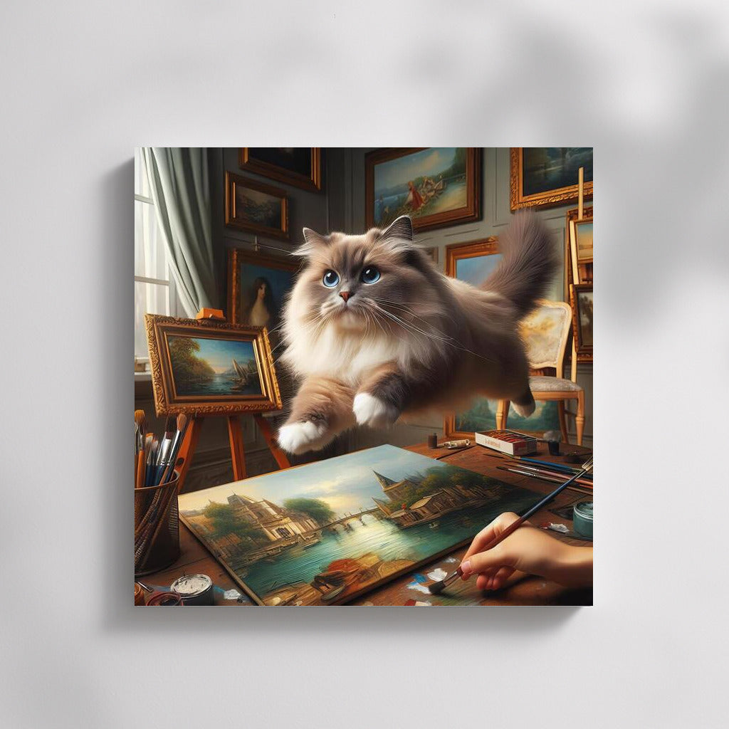 Ragdoll's Magical Leap: The Cat That Brings the Gallery to Life