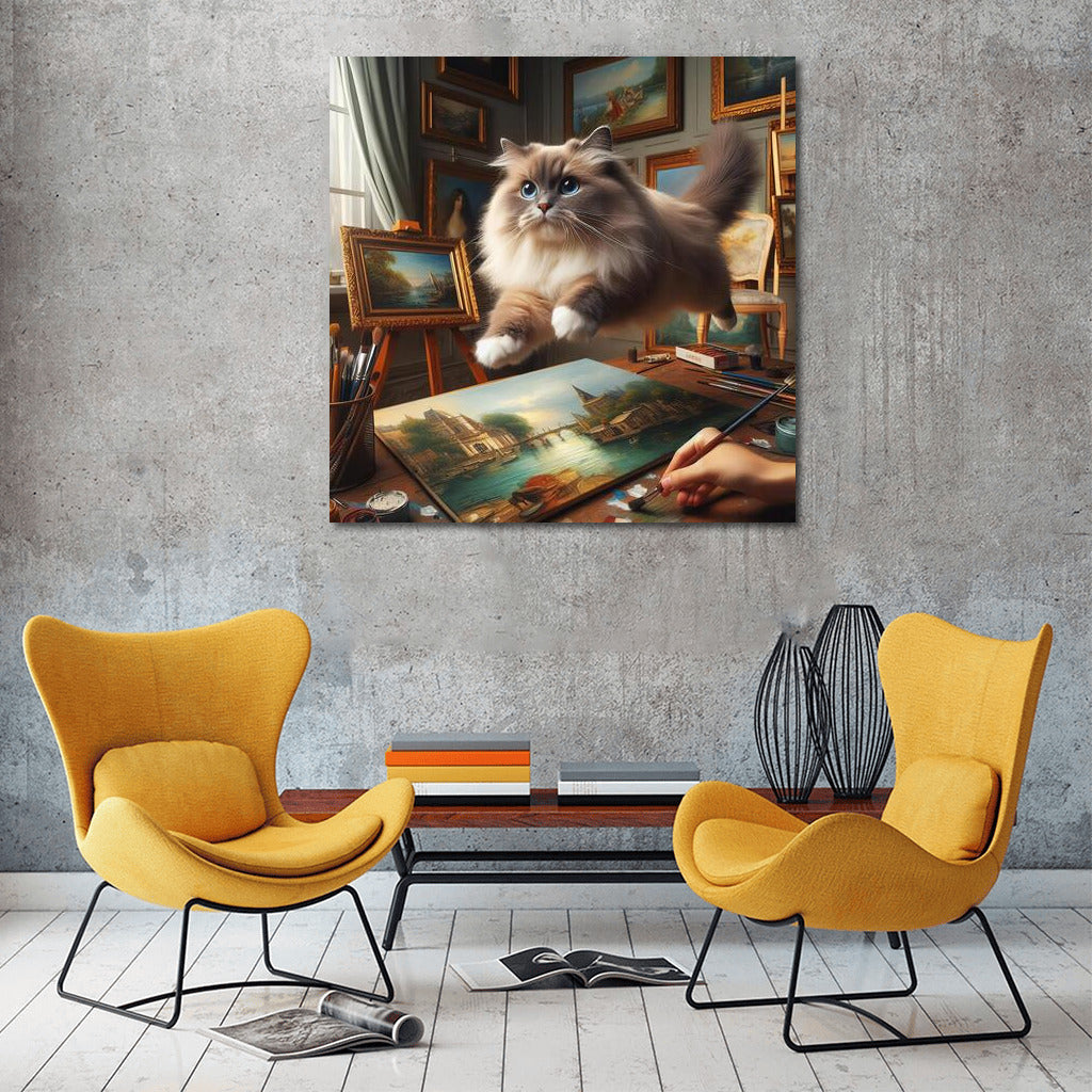 Ragdoll's Magical Leap: The Cat That Brings the Gallery to Life