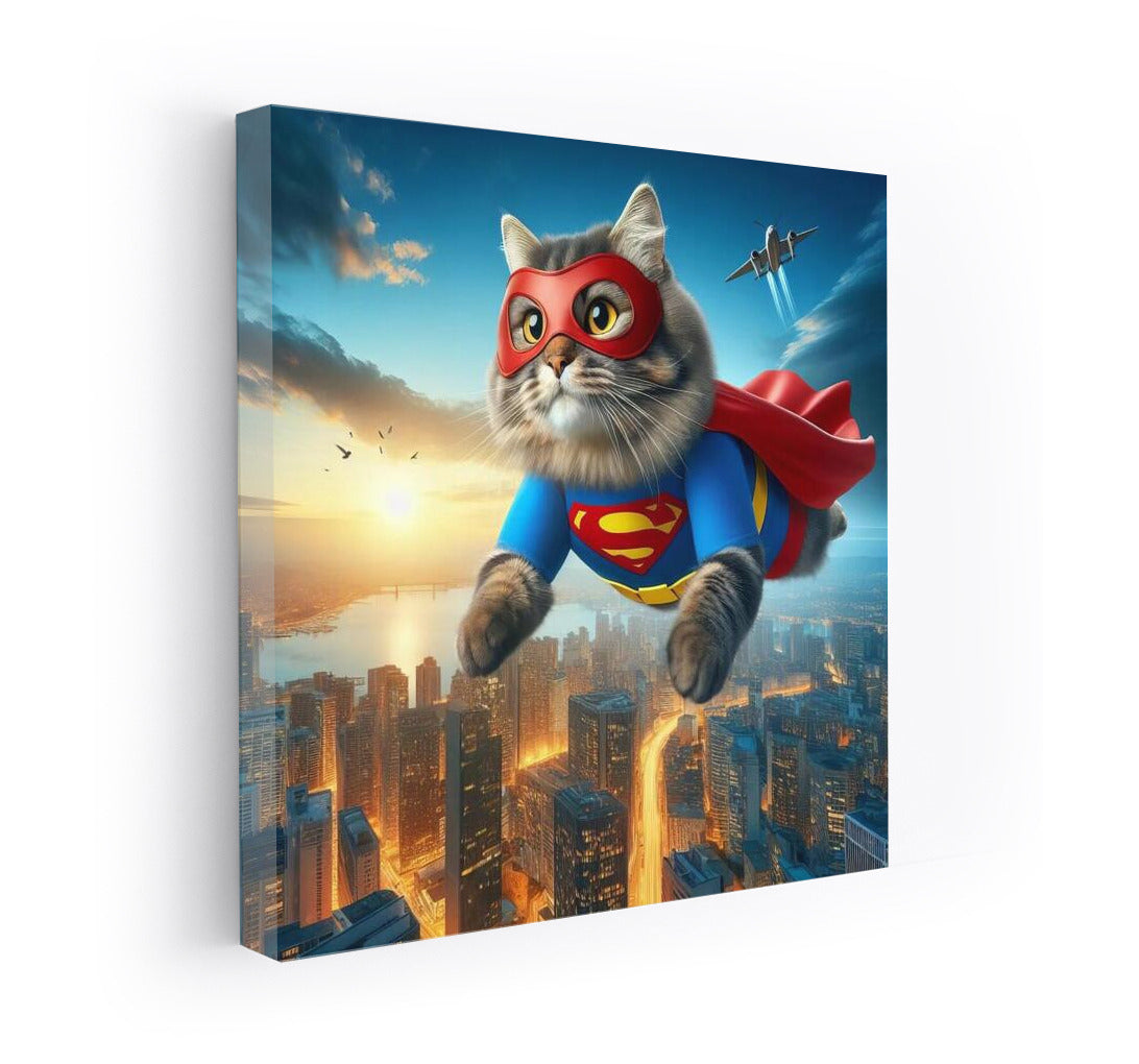 Flying Ragdoll Superhero: Cat in a Suit Saves the City