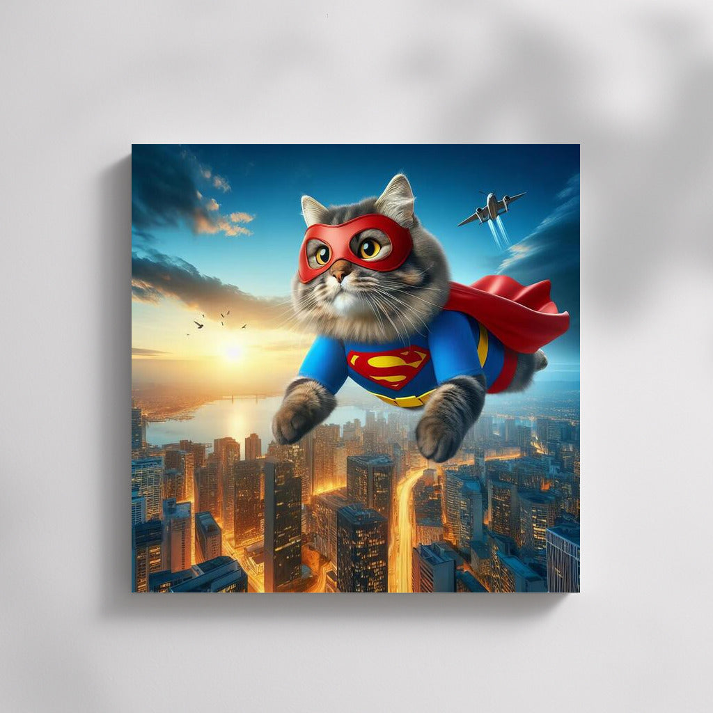 Flying Ragdoll Superhero: Cat in a Suit Saves the City