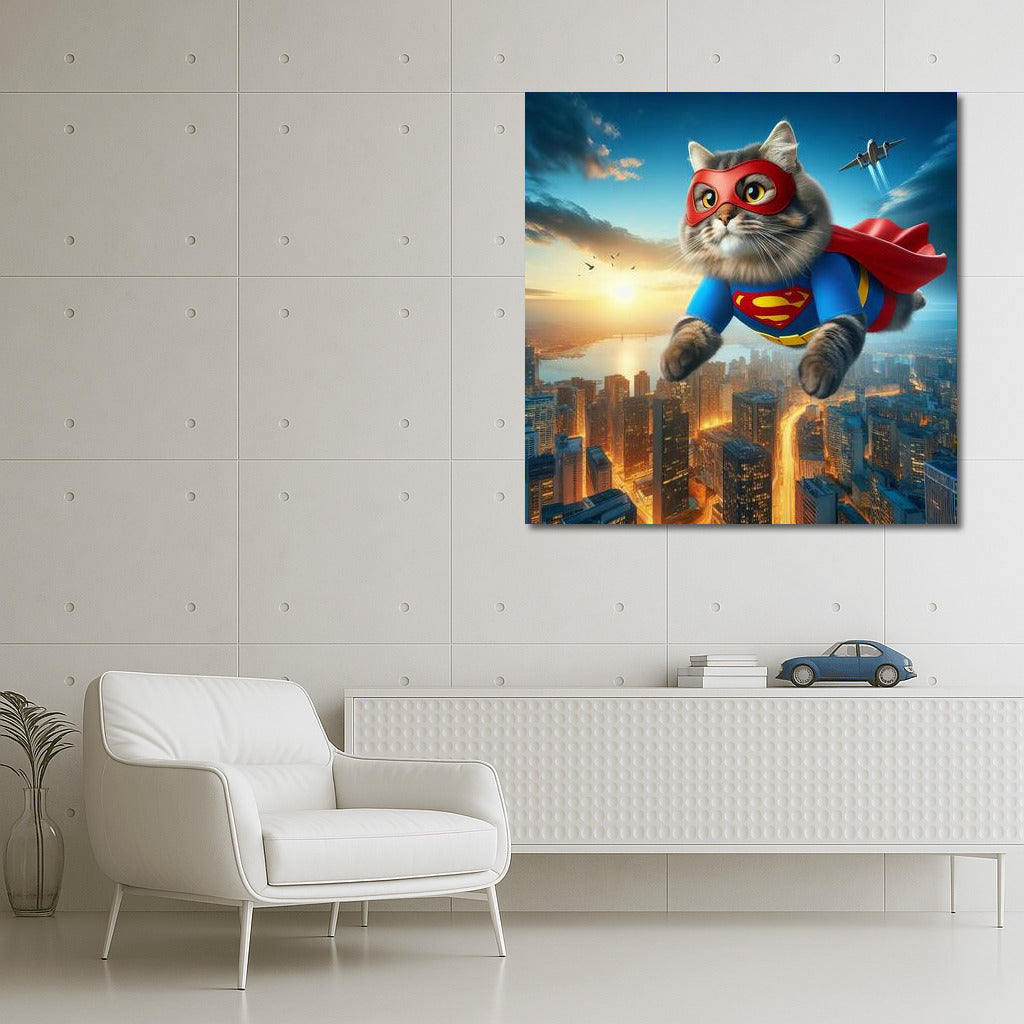 Flying Ragdoll Superhero: Cat in a Suit Saves the City