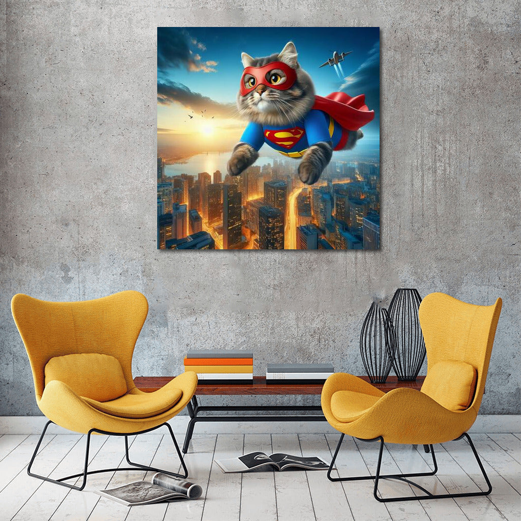 Flying Ragdoll Superhero: Cat in a Suit Saves the City