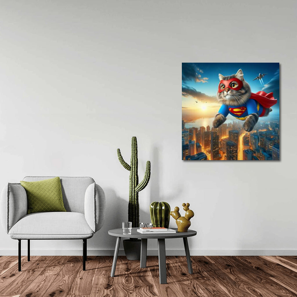 Flying Ragdoll Superhero: Cat in a Suit Saves the City