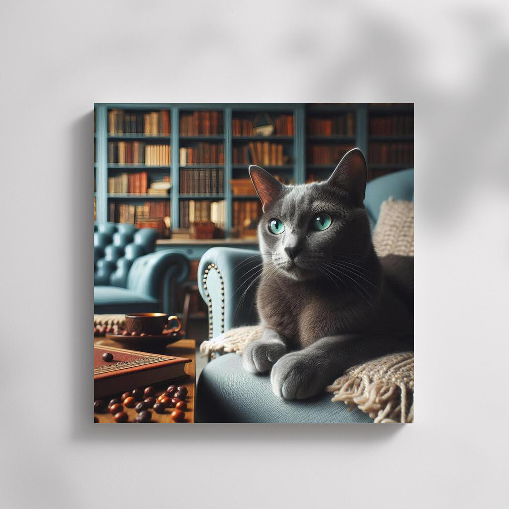 Russian Blue in the Cozy Library: Charm and Warmth