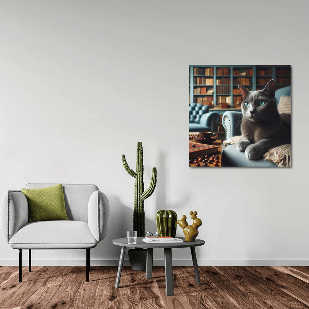 Russian Blue in the Cozy Library: Charm and Warmth
