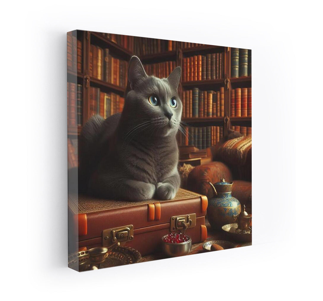 Russian Blue in the Cozy Library: Elegance and Tranquility