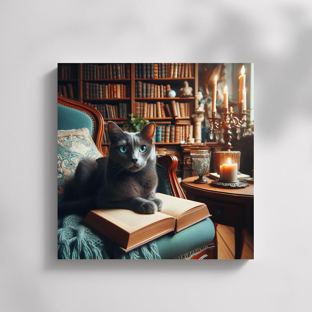 Russian Blue in the Cozy Library: Charm and Tranquility