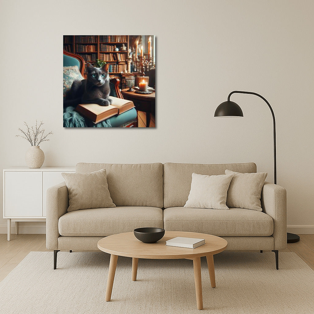 Russian Blue in the Cozy Library: Charm and Tranquility