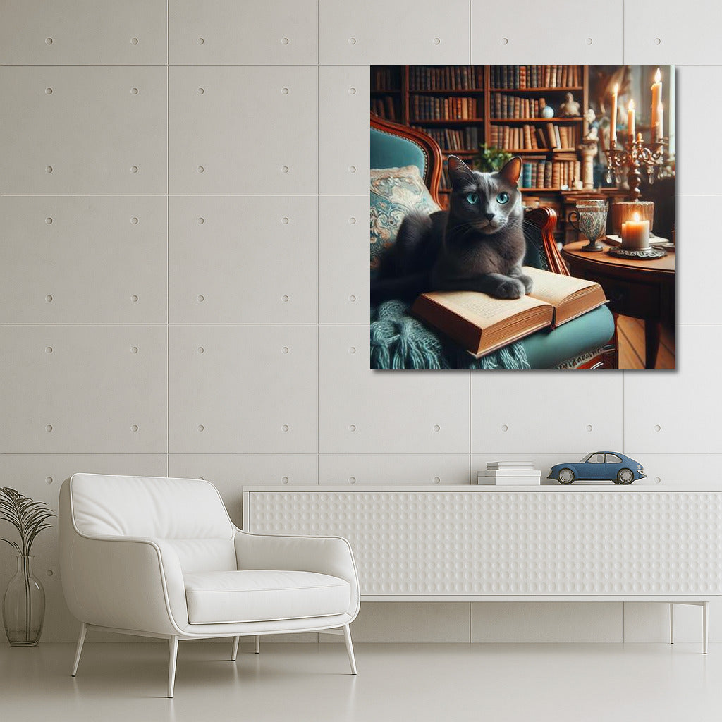 Russian Blue in the Cozy Library: Charm and Tranquility