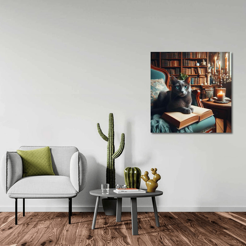 Russian Blue in the Cozy Library: Charm and Tranquility