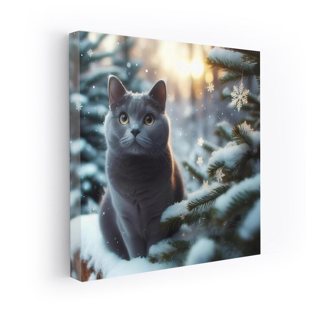 Russian Blue in Winter Wonderland: Mysterious Atmosphere for Your Walls