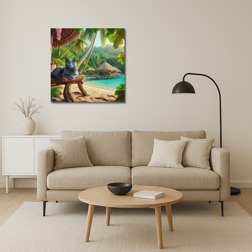 Russian Blue in a Tropical Paradise: Exoticism and Comfort for Your Interior