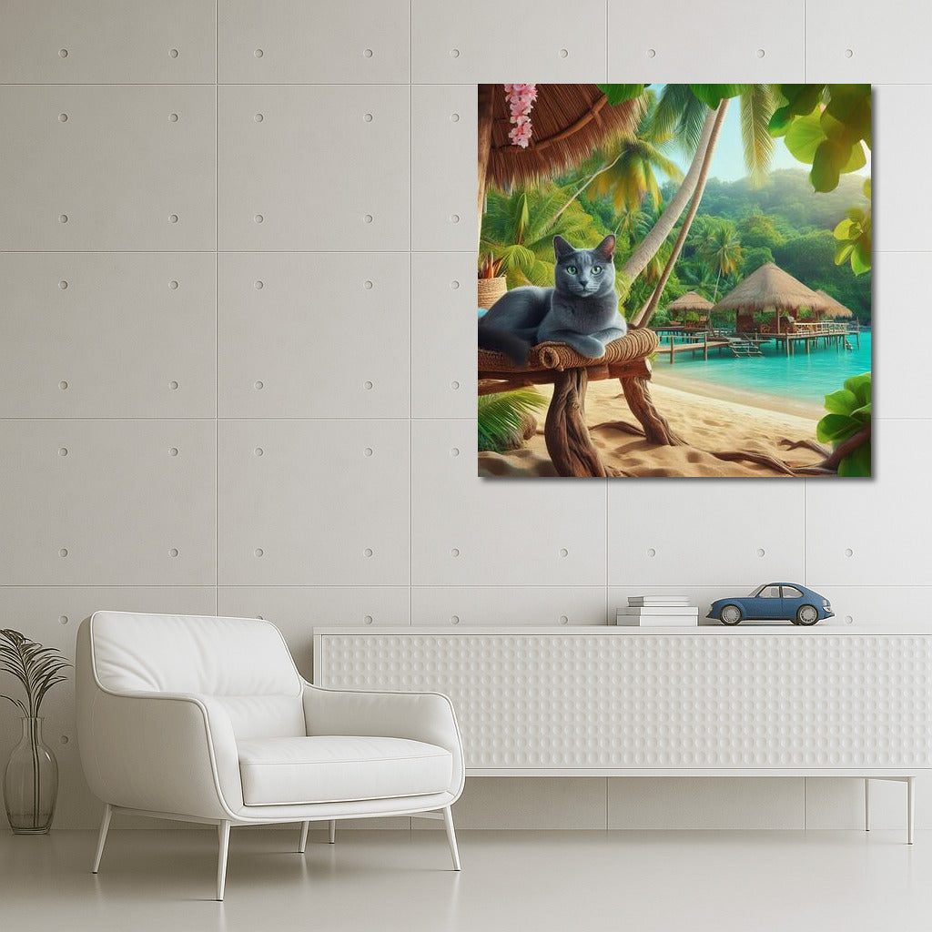Russian Blue in a Tropical Paradise: Exoticism and Comfort for Your Interior