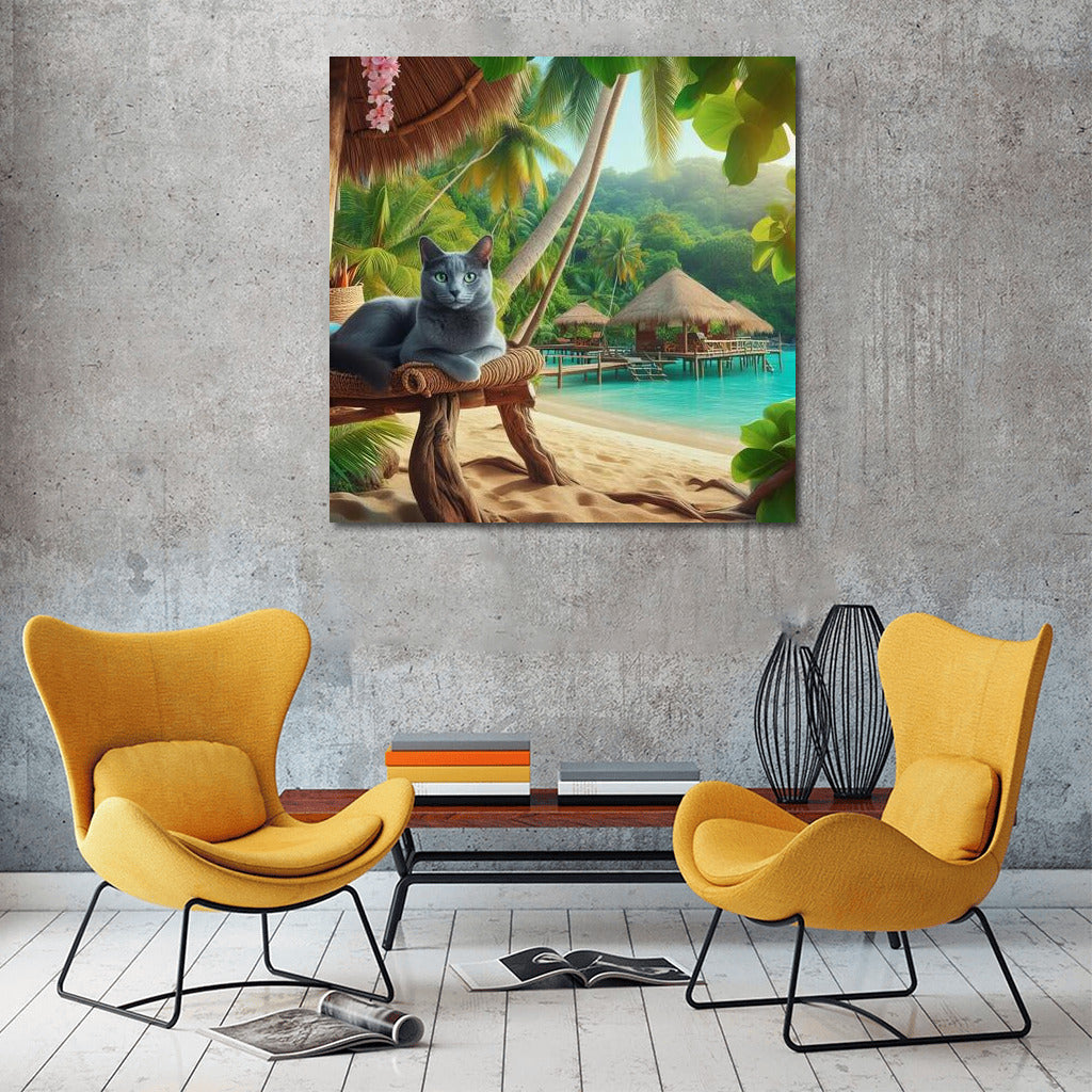 Russian Blue in a Tropical Paradise: Exoticism and Comfort for Your Interior