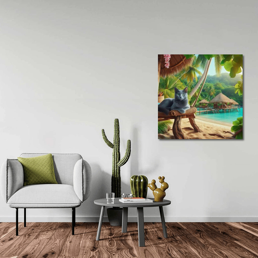 Russian Blue in a Tropical Paradise: Exoticism and Comfort for Your Interior