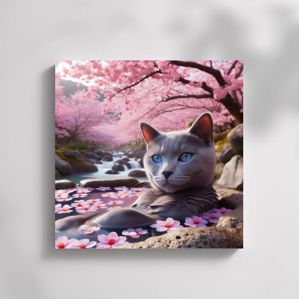 Russian Blue: Relaxing in Japanese Hot Springs Amongst Cherry Blossoms