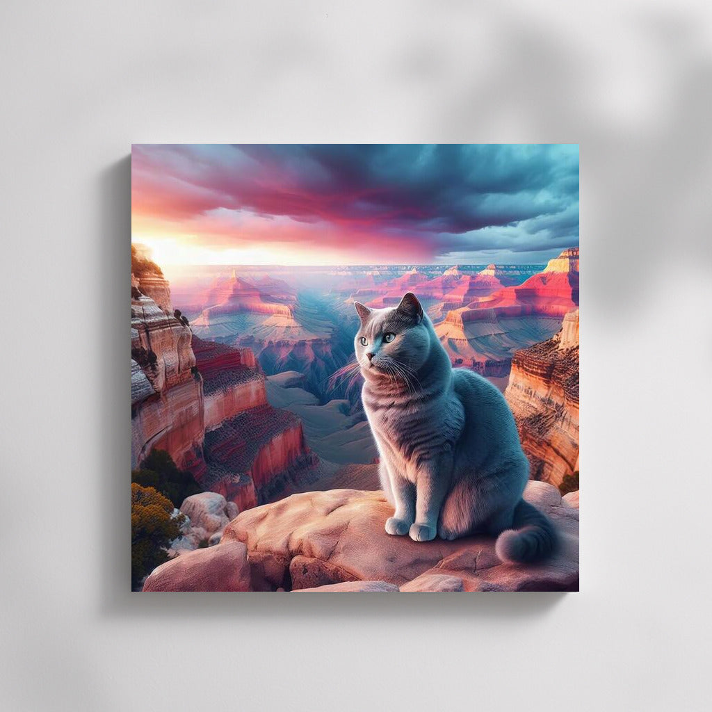 Russian Blue in the Grand Canyon: A Cat Among the Multi-Colored Rocks
