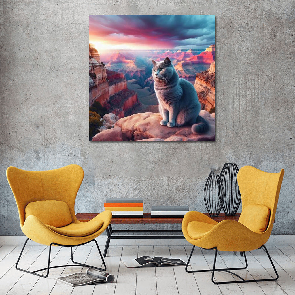 Russian Blue in the Grand Canyon: A Cat Among the Multi-Colored Rocks