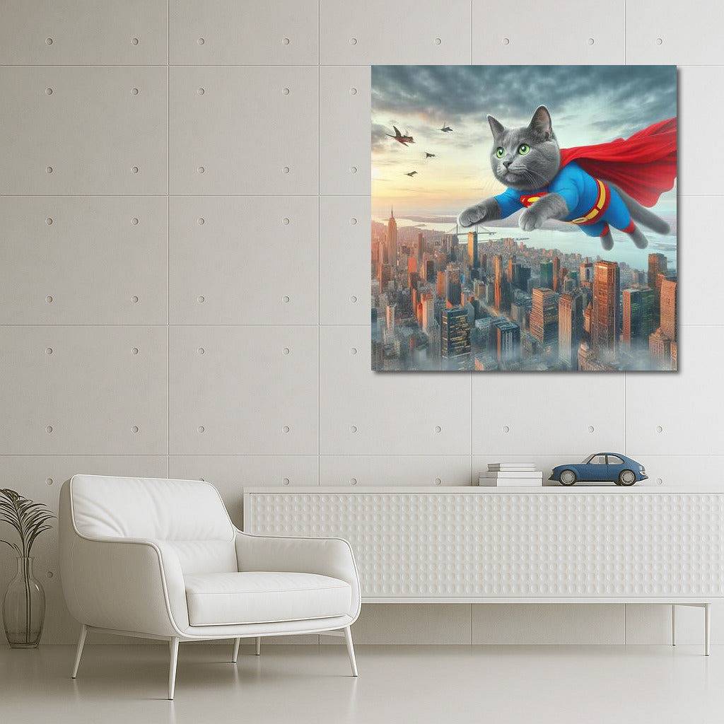 Hero Cat Russian Blue: Savior of the City
