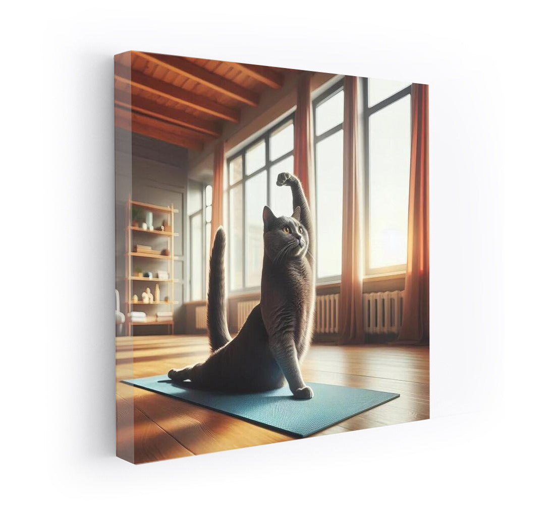 Yoga Cat Russian Blue: Harmony and Charm in the Studio
