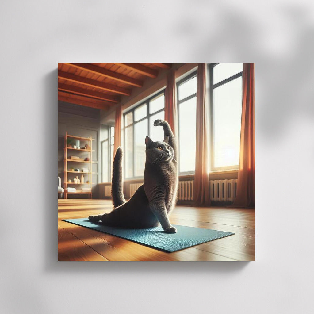 Yoga Cat Russian Blue: Harmony and Charm in the Studio