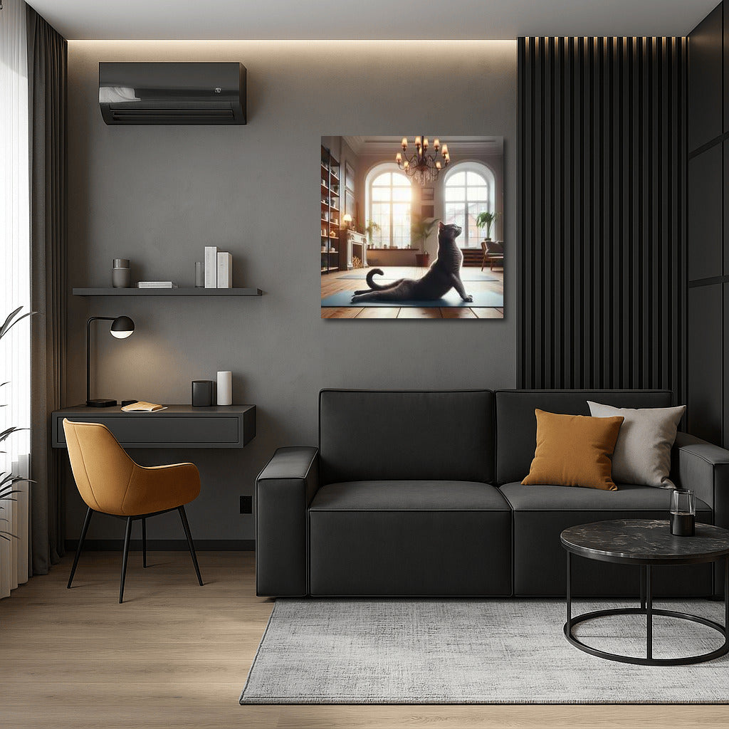 Grace of Russian Blue: Yoga and Tranquility in the Interior