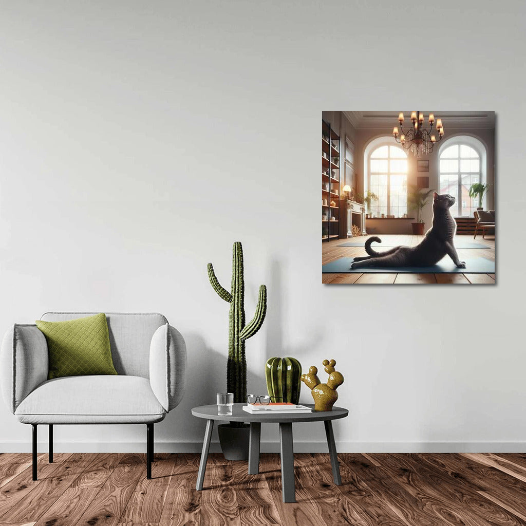 Grace of Russian Blue: Yoga and Tranquility in the Interior