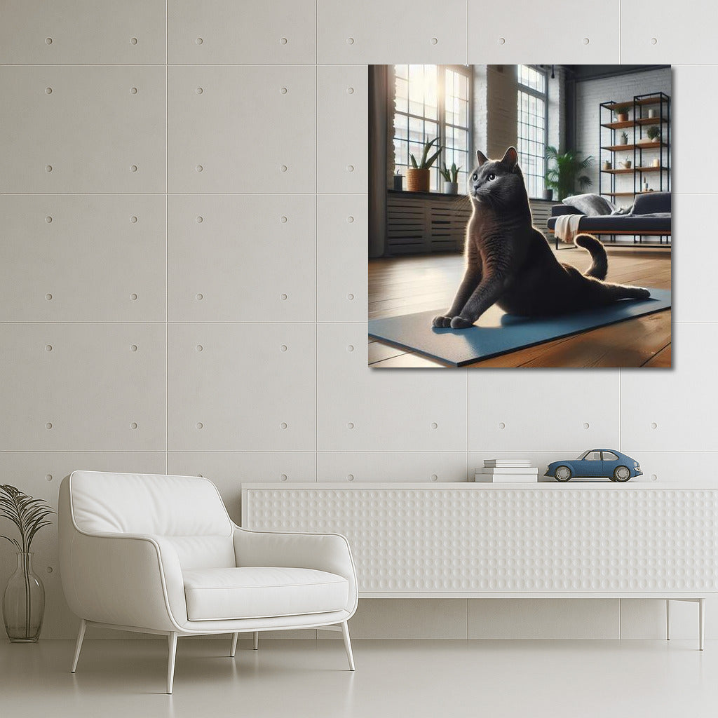 Russian Blue in Yoga: Harmony and Tranquility