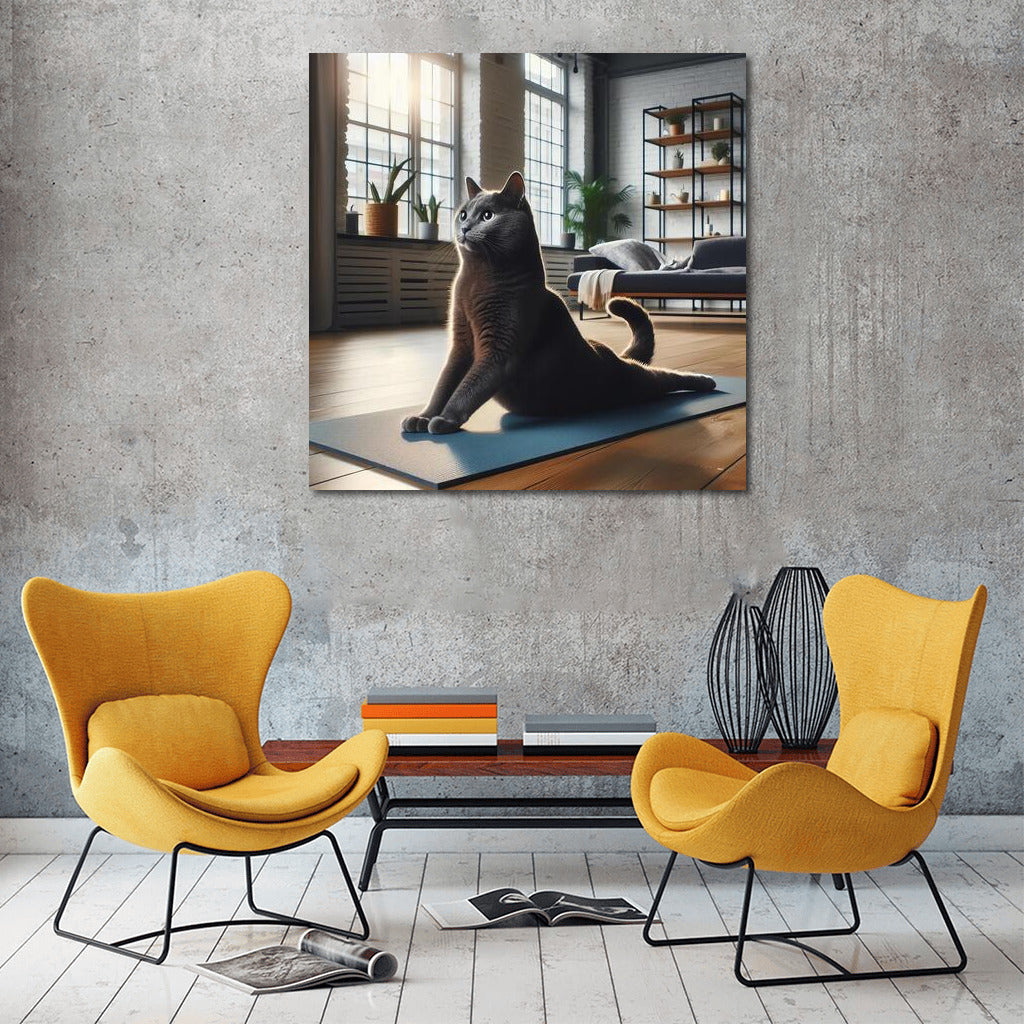 Russian Blue in Yoga: Harmony and Tranquility