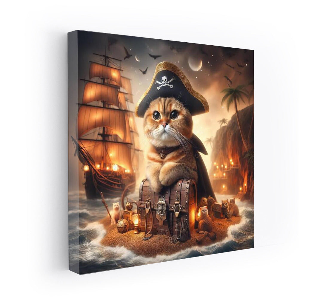 Pirate Captain: Scottish Fold Cat on Treasure Island