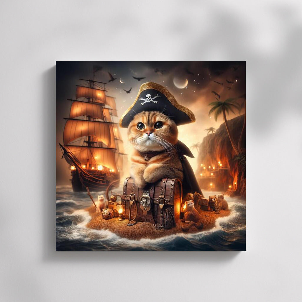 Pirate Captain: Scottish Fold Cat on Treasure Island