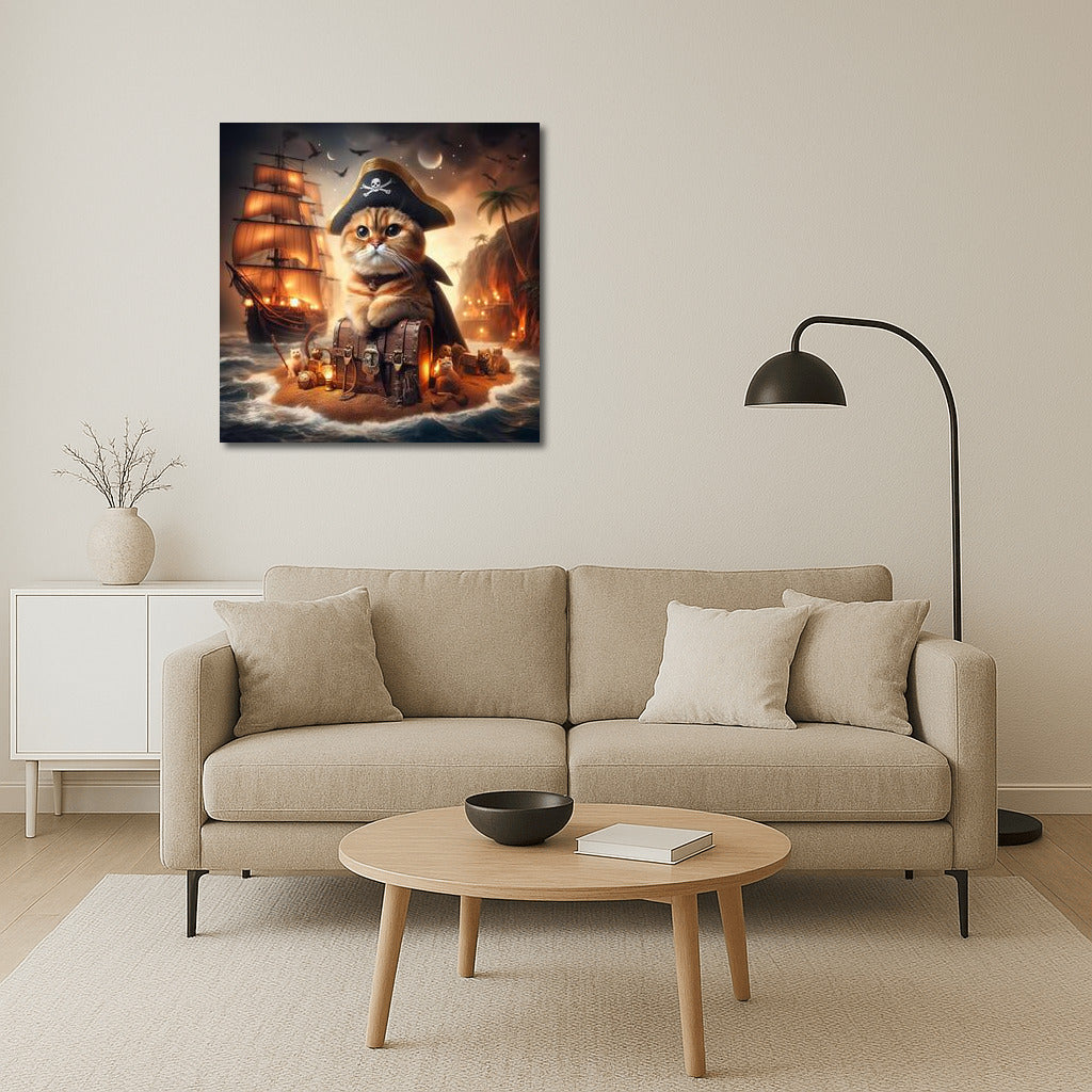 Pirate Captain: Scottish Fold Cat on Treasure Island