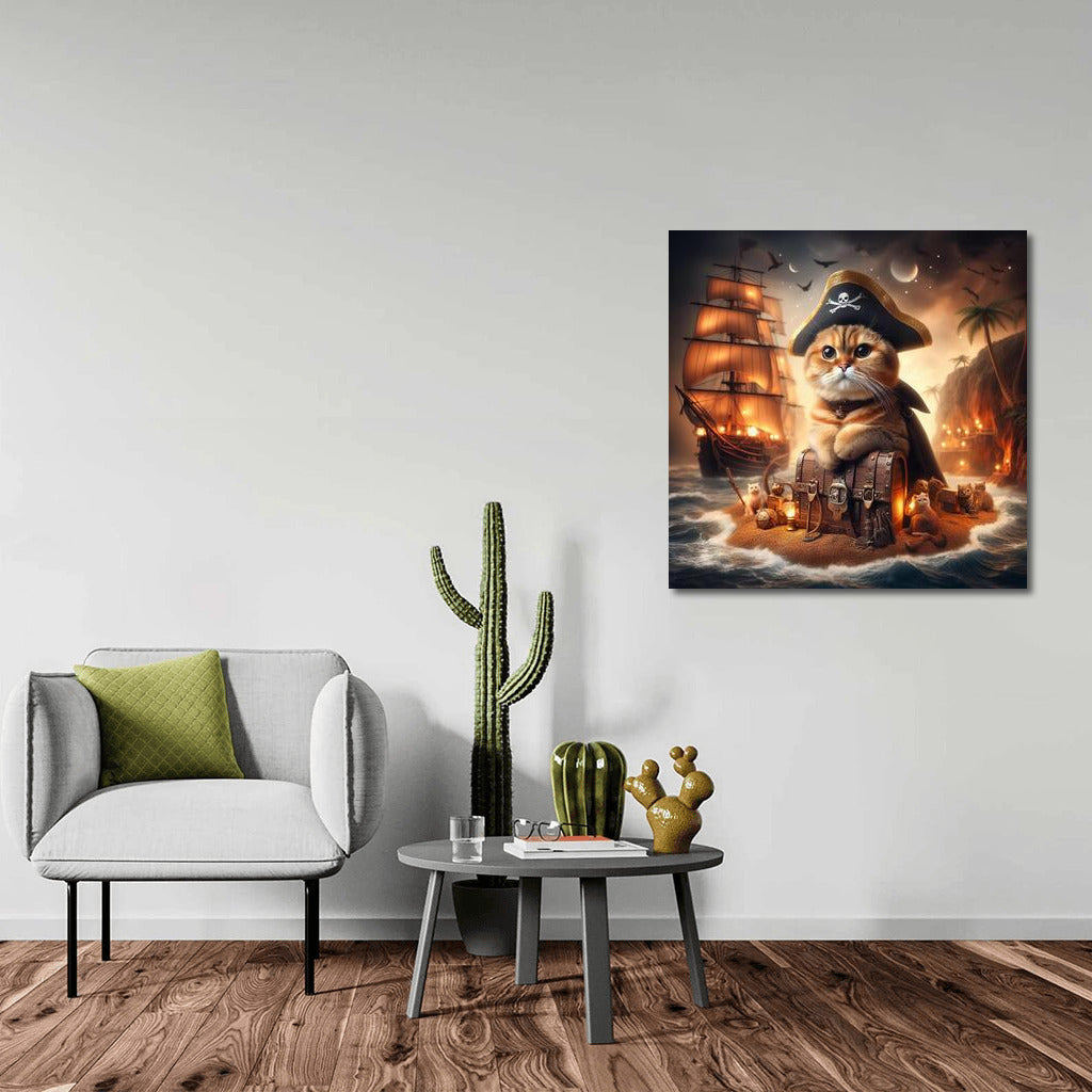 Pirate Captain: Scottish Fold Cat on Treasure Island