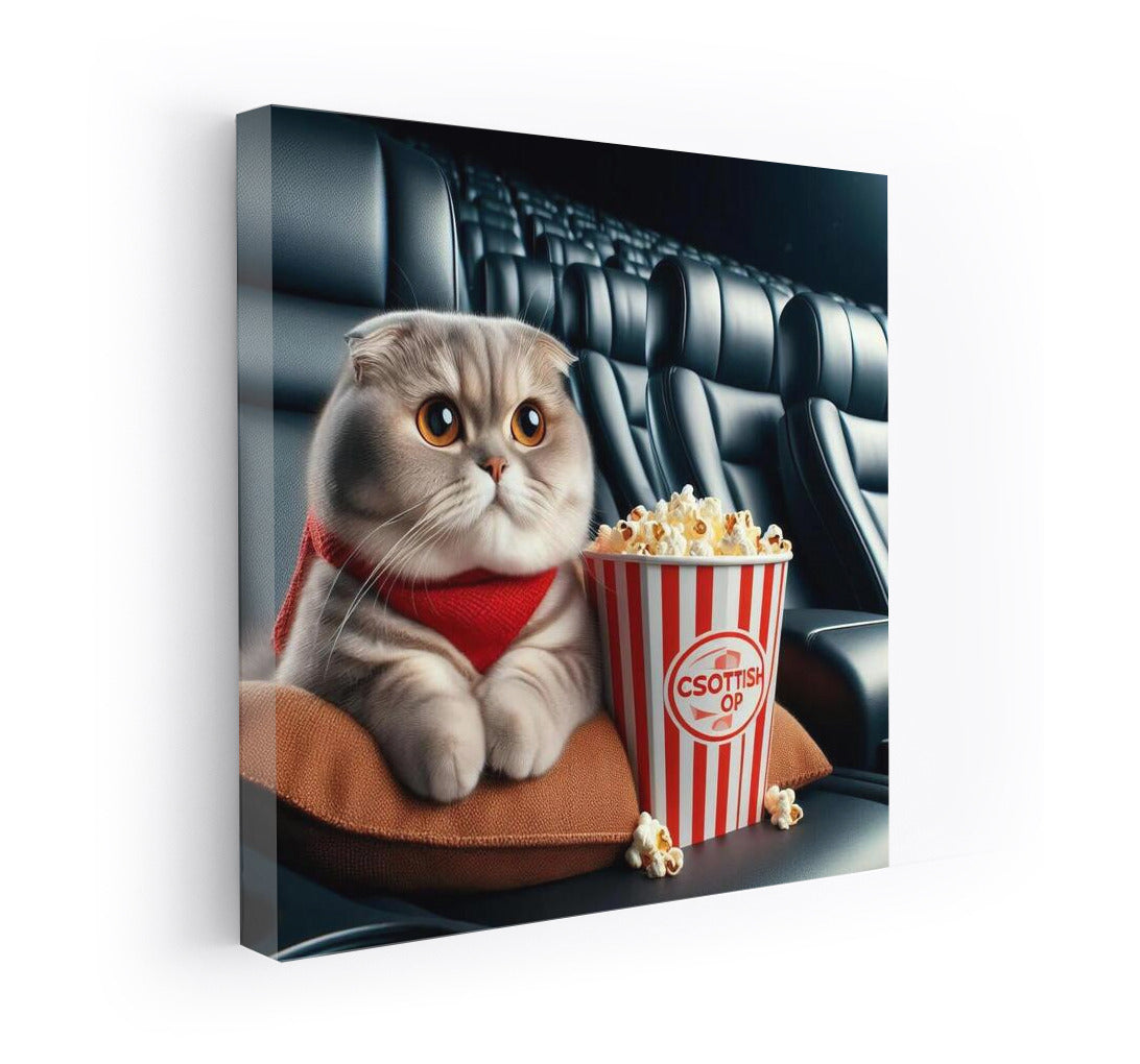 Movie Show with a Kitten: Scottish Fold and Popcorn