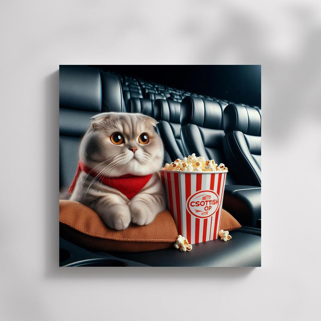 Movie Show with a Kitten: Scottish Fold and Popcorn