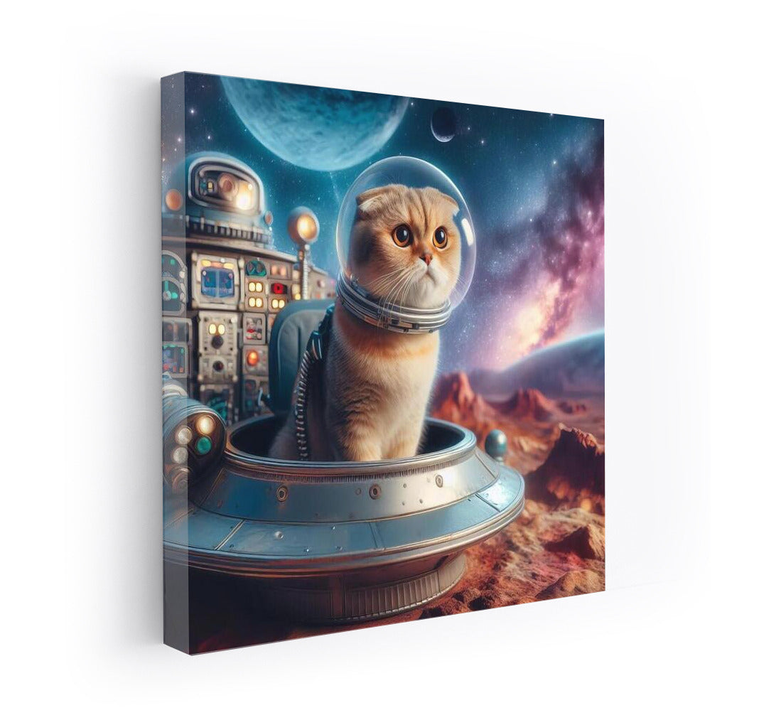 Space Journey of a Scottish Fold Cat: Exploring Distant Galaxies