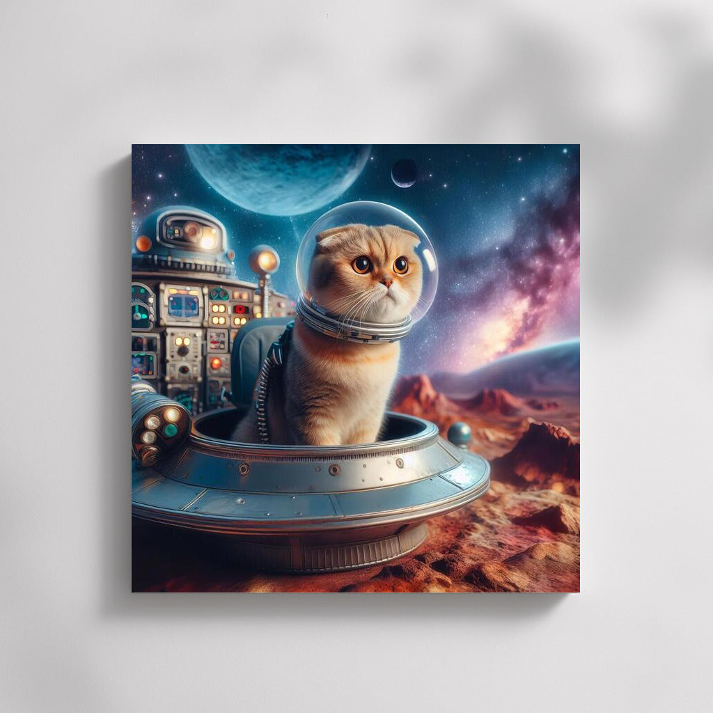 Space Journey of a Scottish Fold Cat: Exploring Distant Galaxies